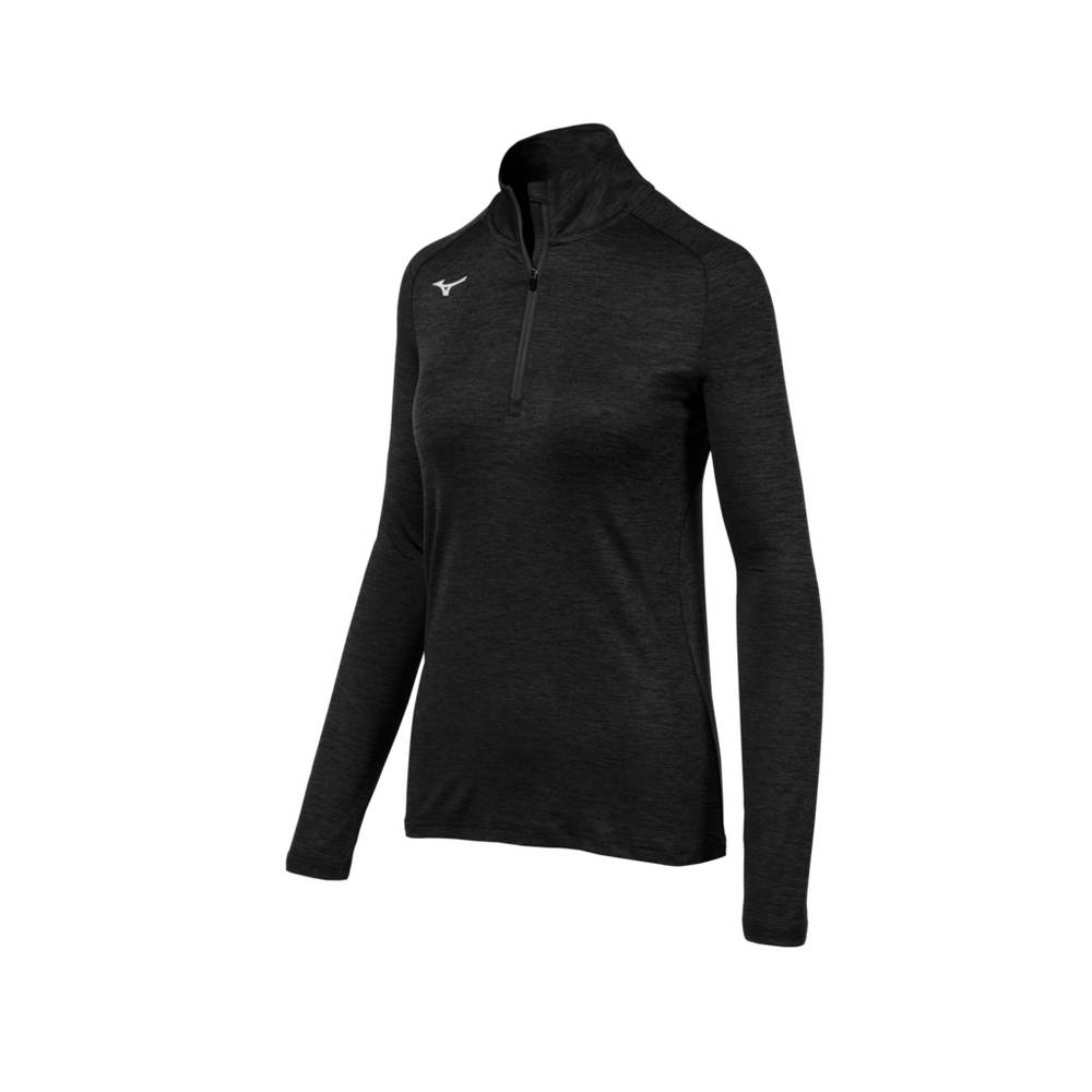 Pullover Mizuno Alpha ½ Zip Mujer Negras Baratas RUKM-75203